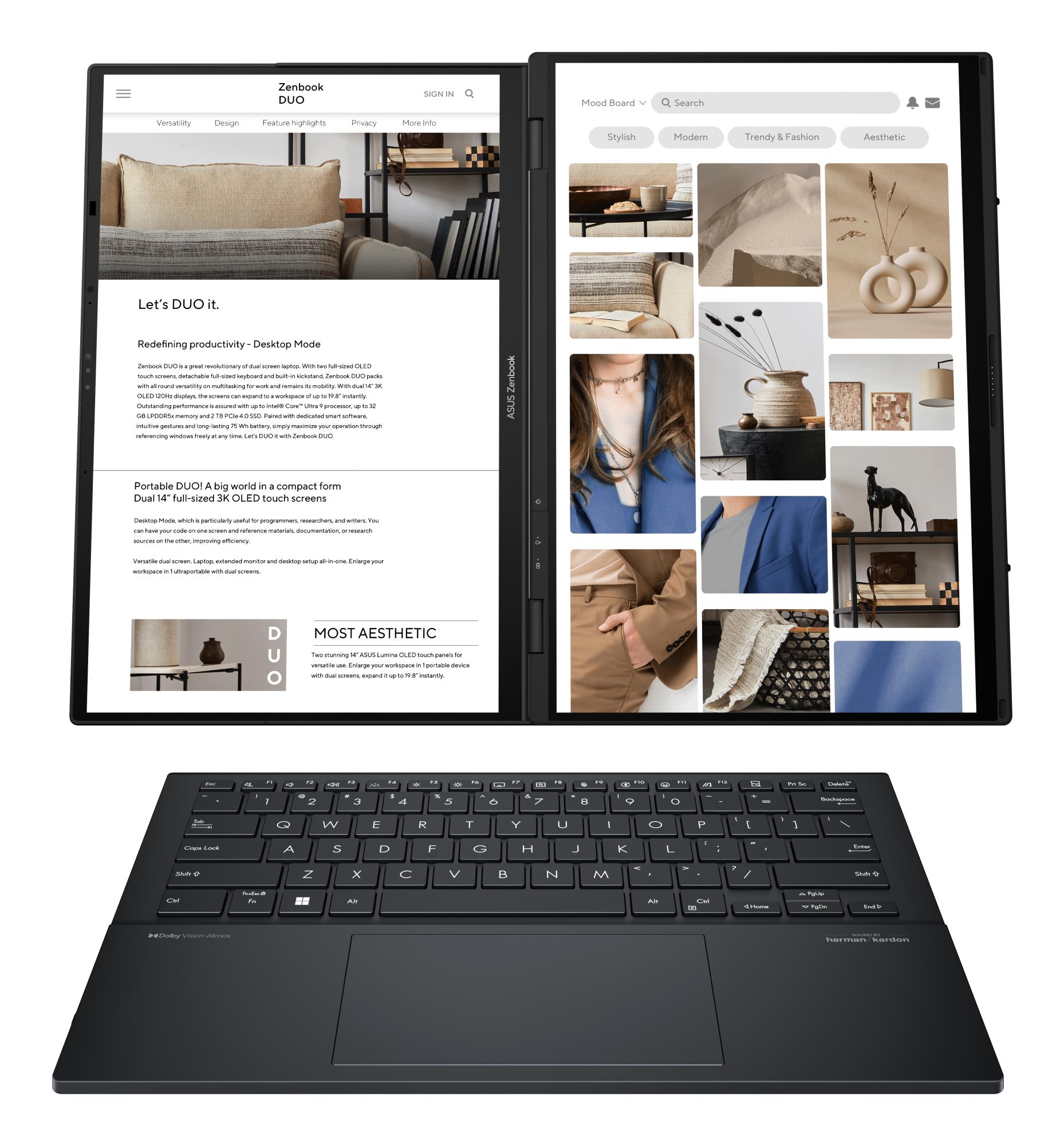 ASUS ZenBook Series (DUO, CPU Core Ultra, U9-285H, 2900 MHz, 14", Touchscreen, 2880x1800, RAM 32GB, LPDDR5x, SSD 2TB, Intel Arc Graphics, Integrated, ENG, Windows 11 Home, Grey) ASUS ZenBook Series (DUO, CPU Core Ultra, U9-285H, 2900 MHz, 14", Touchscreen, 2880x1800, RAM 32GB, LPDDR5x, SSD 2TB, Intel Arc Graphics, Integrated, ENG, Windows 11 Home, Grey)