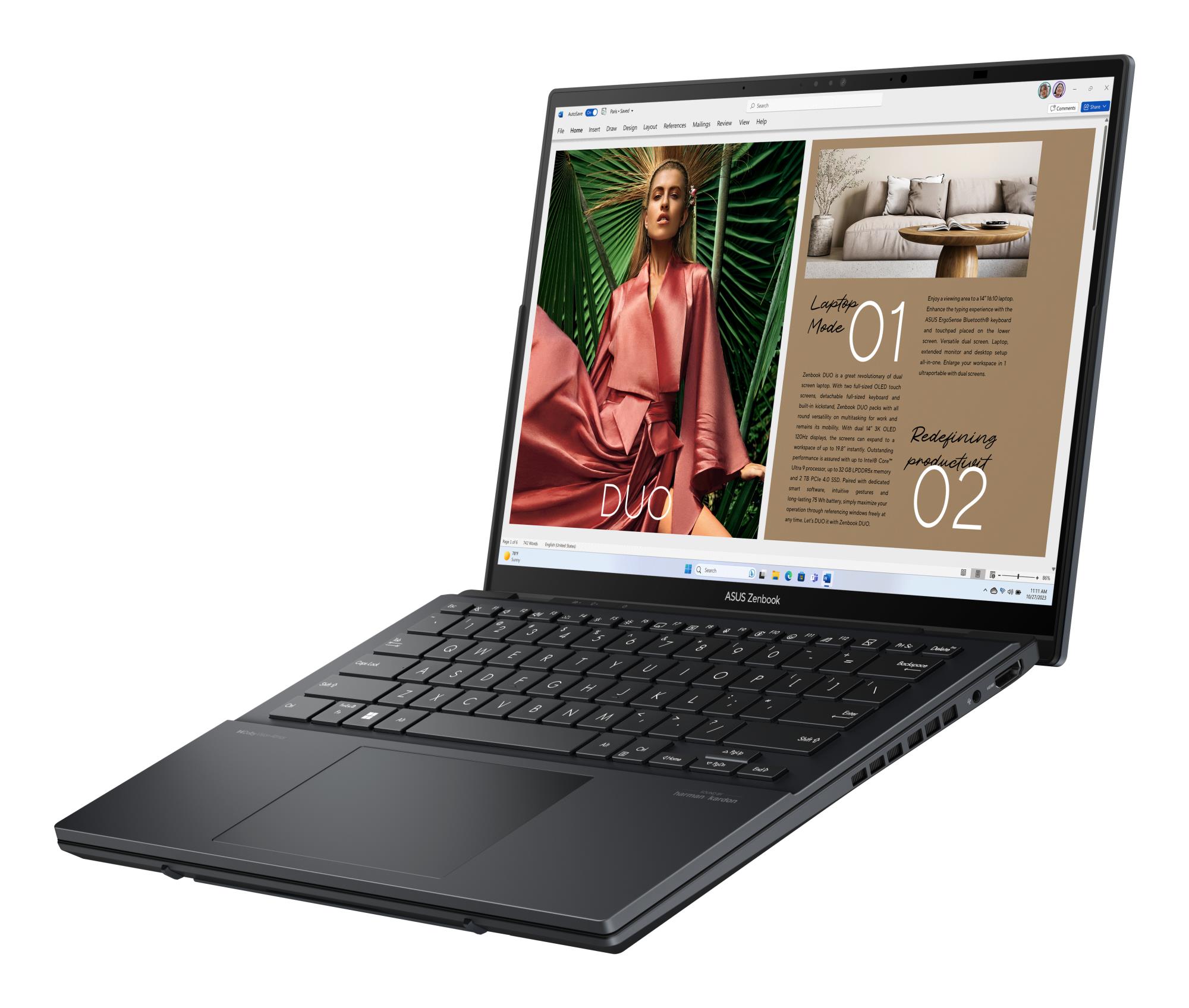 ASUS ZenBook Series (DUO, CPU Core Ultra, U9-285H, 2900 MHz, 14", Touchscreen, 2880x1800, RAM 32GB, LPDDR5x, SSD 2TB, Intel Arc Graphics, Integrated, ENG, Windows 11 Home, Grey) ASUS ZenBook Series (DUO, CPU Core Ultra, U9-285H, 2900 MHz, 14", Touchscreen, 2880x1800, RAM 32GB, LPDDR5x, SSD 2TB, Intel Arc Graphics, Integrated, ENG, Windows 11 Home, Grey)