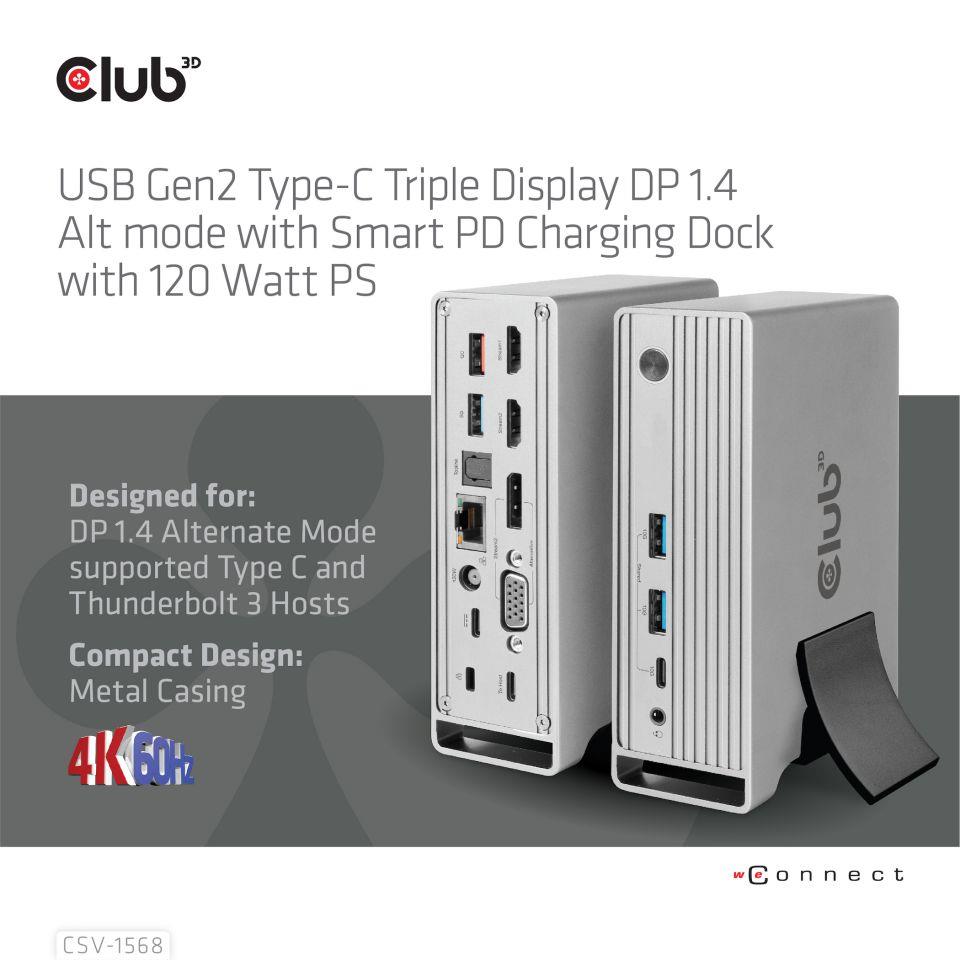 NB ACC DOCKING STATION/USB-C 120W CSV-1568 CLUB3D NB ACC DOCKING STATION/USB-C 120W CSV-1568 CLUB3D