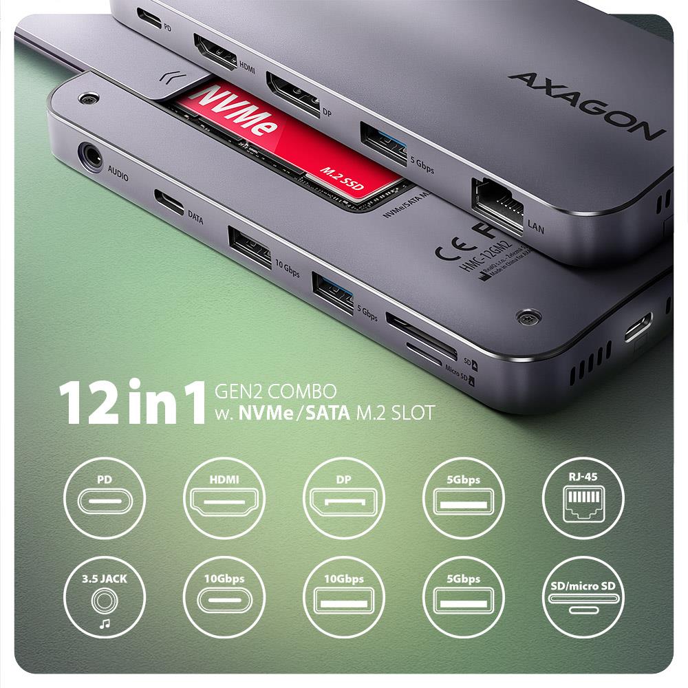 NB ACC DOCKING STATION/12IN1 HMC-12GM2 AXAGON NB ACC DOCKING STATION/12IN1 HMC-12GM2 AXAGON