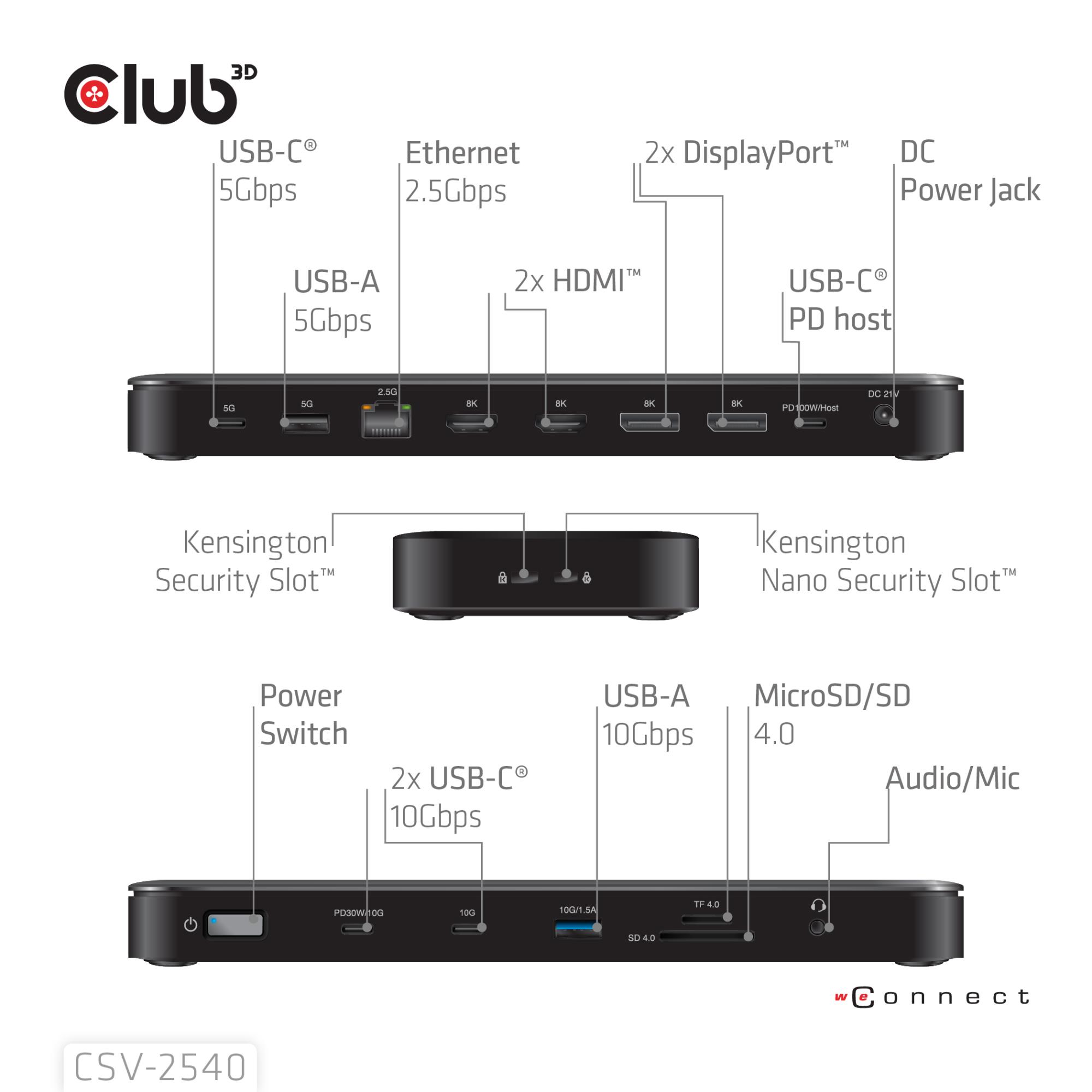NB ACC DOCKING STATION 14IN1/USB-C 150W CSV-2540 CLUB3D NB ACC DOCKING STATION 14IN1/USB-C 150W CSV-2540 CLUB3D