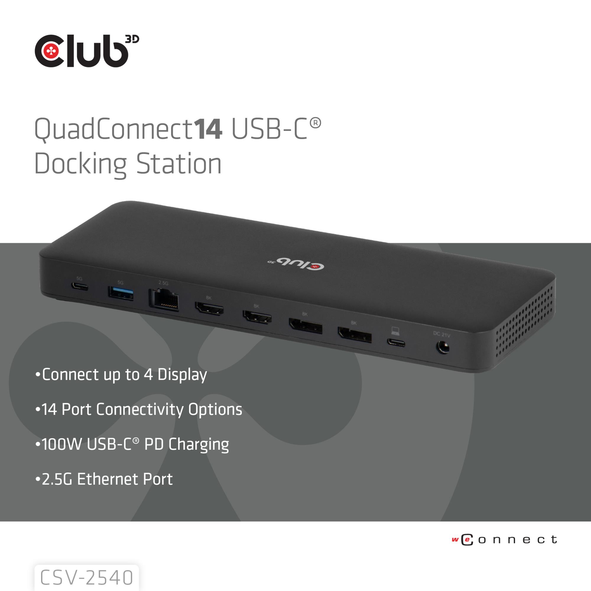 NB ACC DOCKING STATION 14IN1/USB-C 150W CSV-2540 CLUB3D NB ACC DOCKING STATION 14IN1/USB-C 150W CSV-2540 CLUB3D