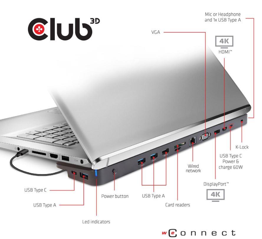 NB ACC DOCKING STATION/USB-C 100W CSV-1564W100 CLUB3D NB ACC DOCKING STATION/USB-C 100W CSV-1564W100 CLUB3D