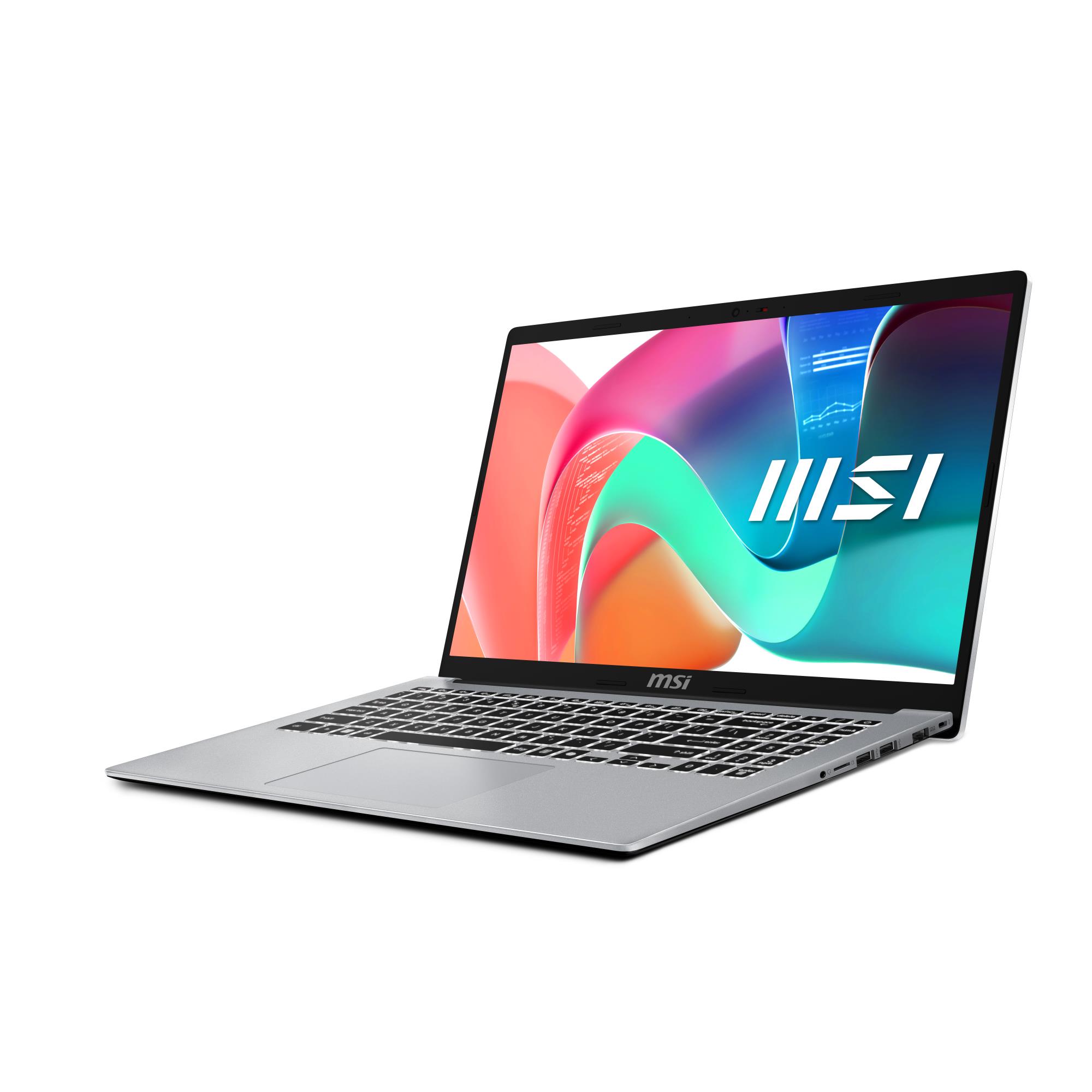 MSI Modern (15 F13MG, CPU  Core i5, i5-1334U, 1300 MHz, 15.6", 1920x1080, RAM 16GB, DDR4, SSD 512GB, Intel Iris Xe graphics, Integrated, ENG, Card Reader Micro SD, Windows 11 Home, Silver)