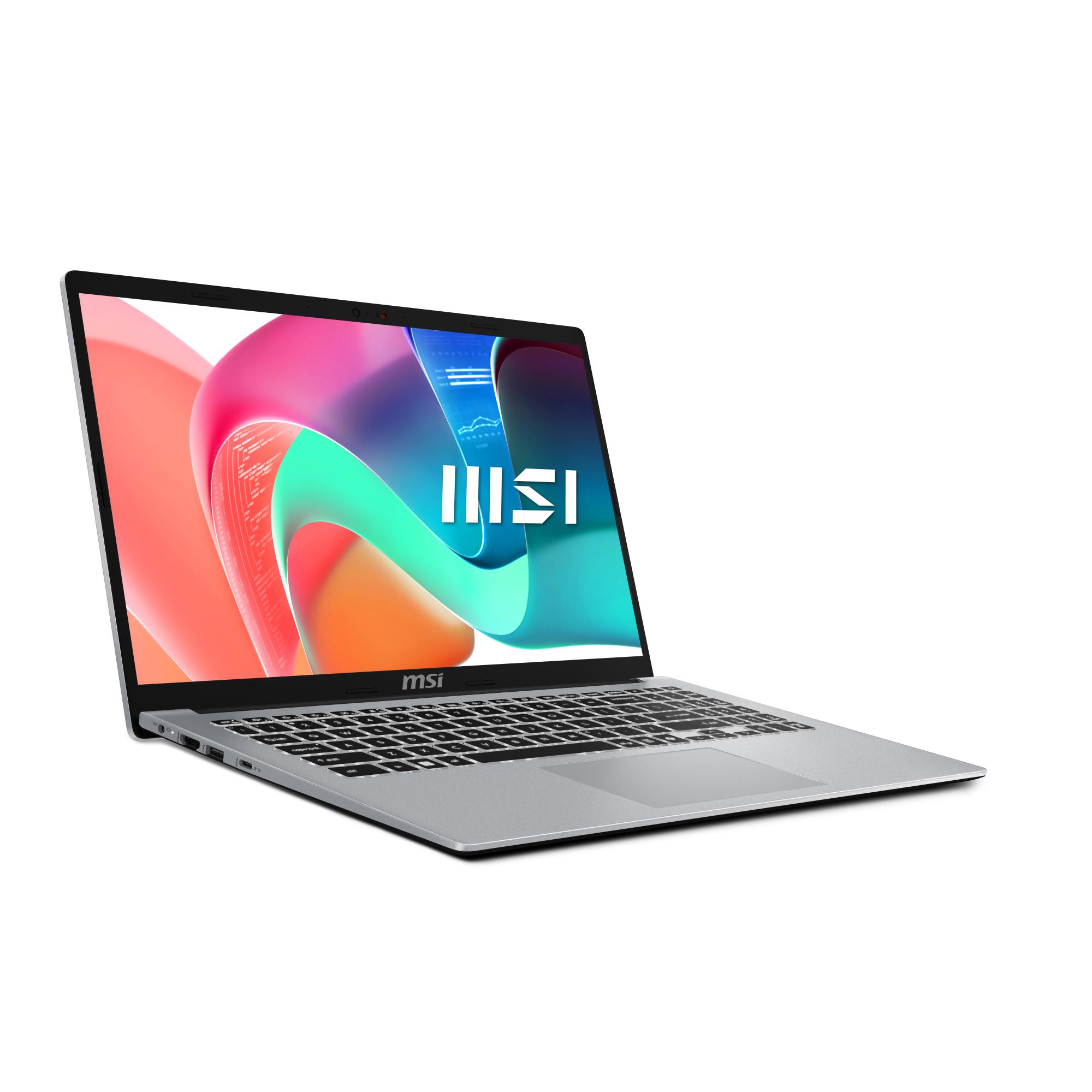 MSI Modern (15 F13MG, CPU  Core i5, i5-1334U, 1300 MHz, 15.6", 1920x1080, RAM 16GB, DDR4, SSD 512GB, Intel Iris Xe graphics, Integrated, ENG, Card Reader Micro SD, Windows 11 Home, Silver)