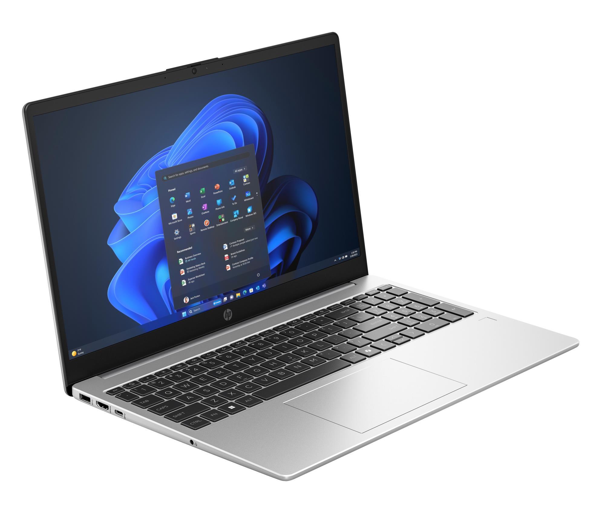HP HP 255R G10 (CPU AMD RyzenT 5, 7535U, 2.9 GHz, 15.6 ", 1920 x 1080 pixels, RAM 8 GB, DDR5-SDRAM, SSD 512 GB, Discrete graphics Not available, On-board graphics Yes, Numeric keypad Yes, Keyboard language English, OS installed Windows 11 Home, Colour Silver, 4800 MHz)