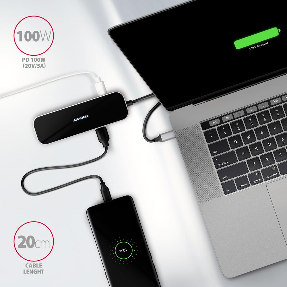 I/O HUB USB-C 6IN1/0.2M HMC-6H4A AXAGON I/O HUB USB-C 6IN1/0.2M HMC-6H4A AXAGON