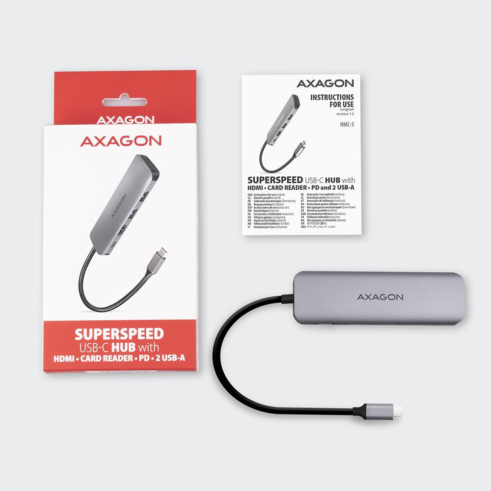 I/O HUB USB3.2 5IN1/0.2M HMC-5 AXAGON I/O HUB USB3.2 5IN1/0.2M HMC-5 AXAGON