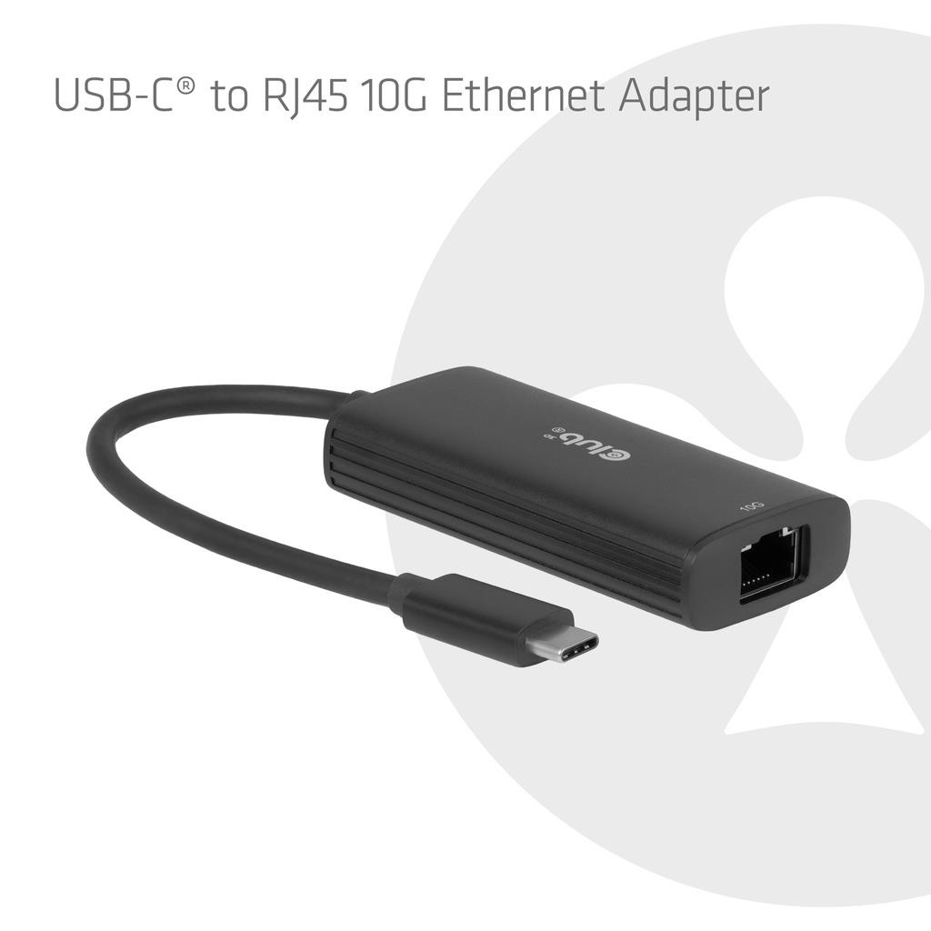 I/O ADAPTER USB-C TO RJ45/10G M/F CAC-2531 CLUB3D I/O ADAPTER USB-C TO RJ45/10G M/F CAC-2531 CLUB3D