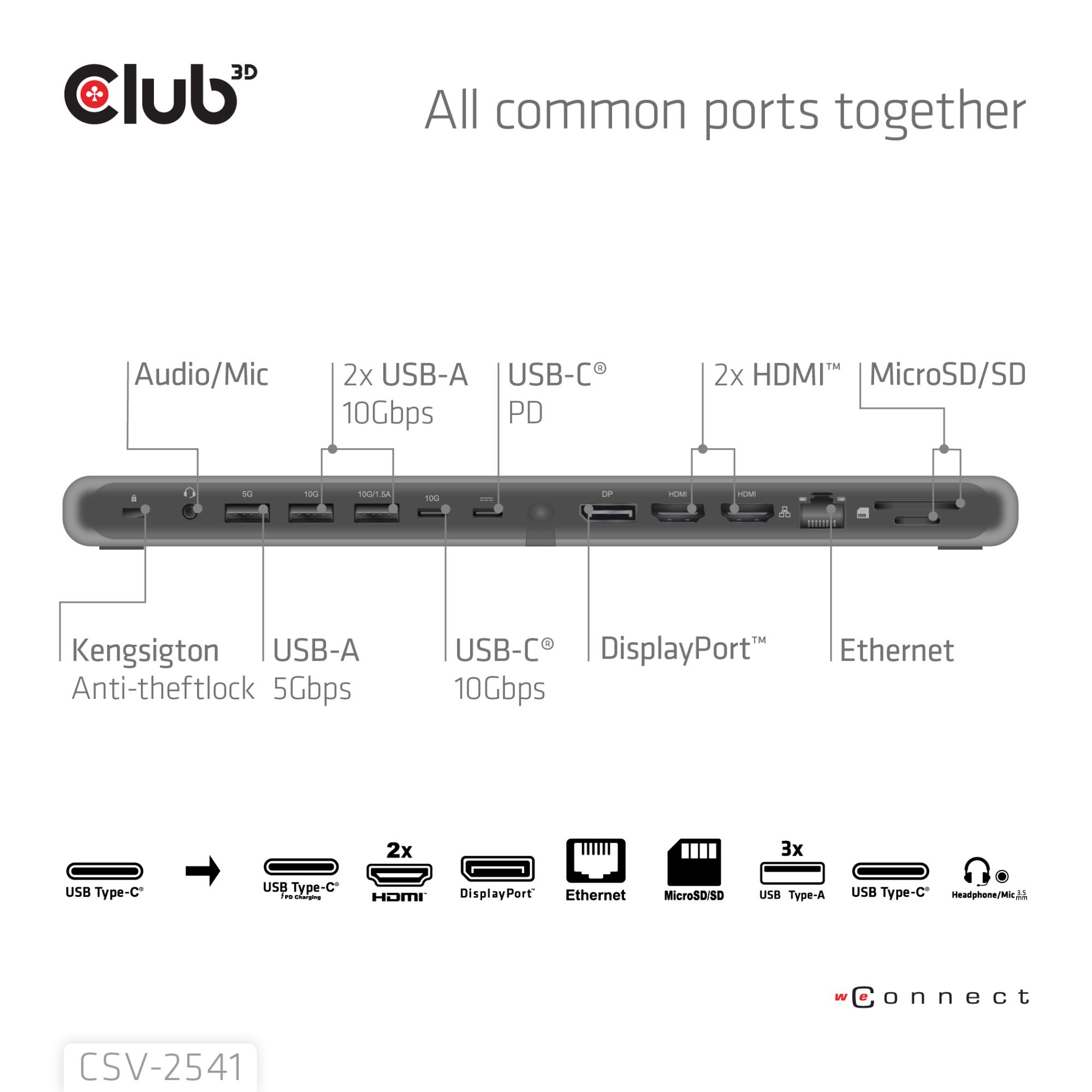 NB ACC DOCKING STATION 12IN1/USB-C 100W CSV-2541 CLUB3D