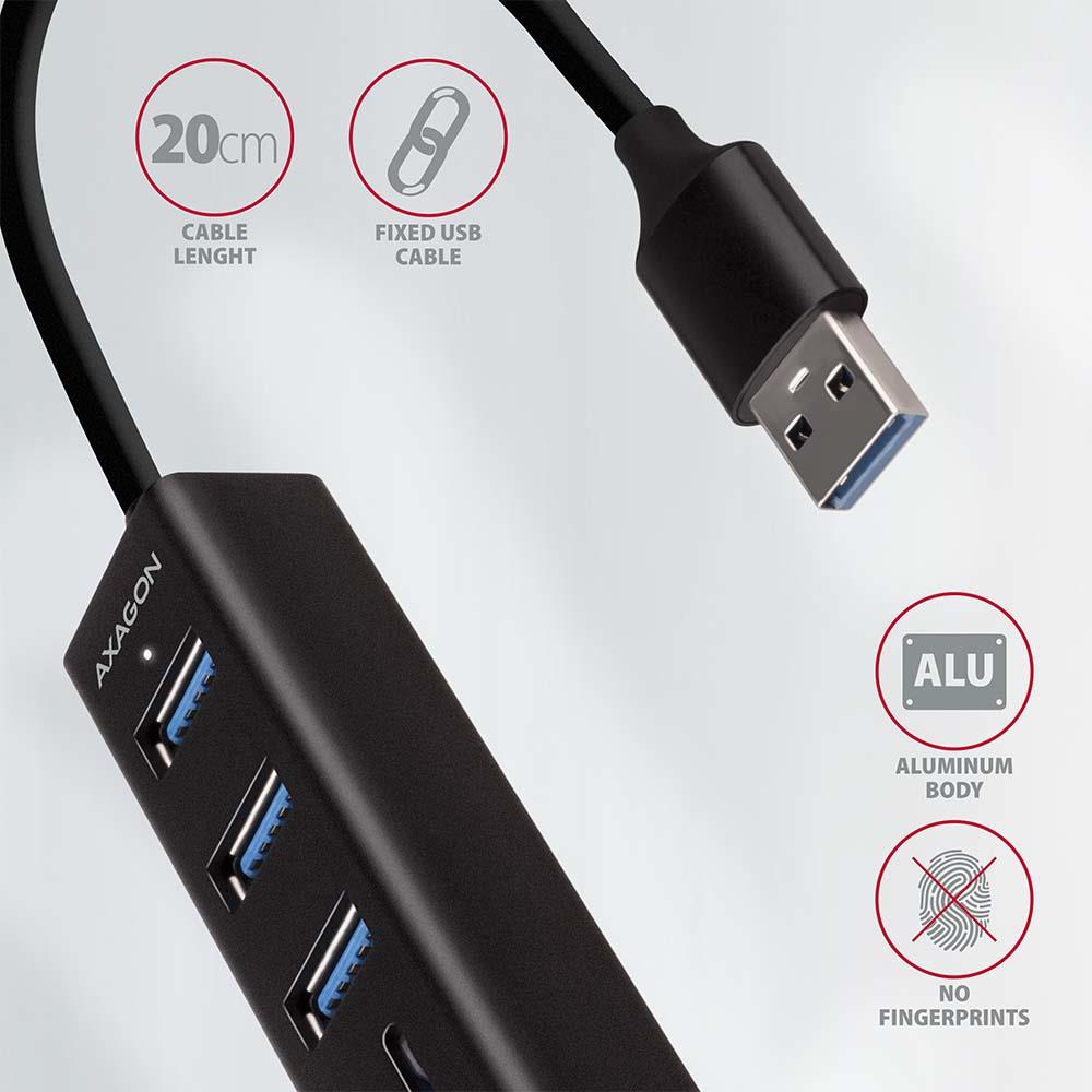 I/O HUB USB3.2 3P SD/MICROSD/0.2M HMA-CR3A AXAGON I/O HUB USB3.2 3P SD/MICROSD/0.2M HMA-CR3A AXAGON