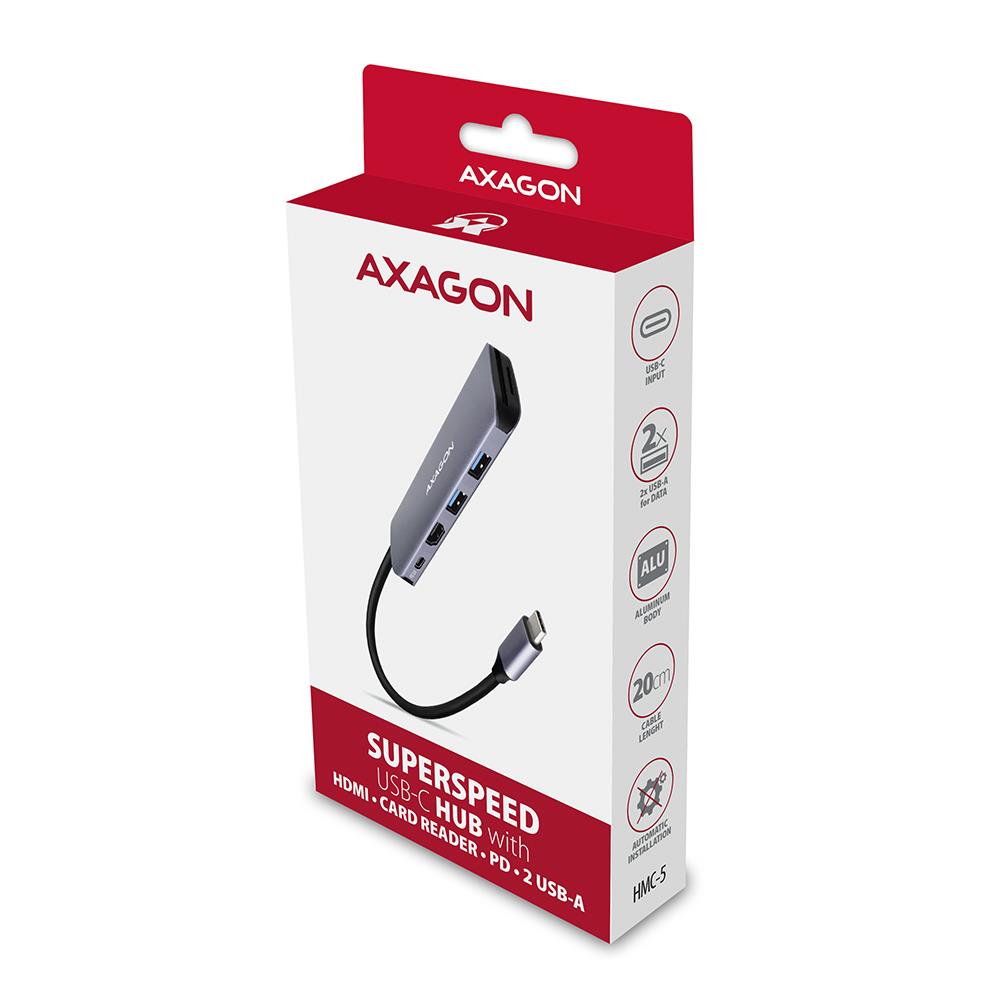 I/O HUB USB3.2 5IN1/0.2M HMC-5 AXAGON I/O HUB USB3.2 5IN1/0.2M HMC-5 AXAGON
