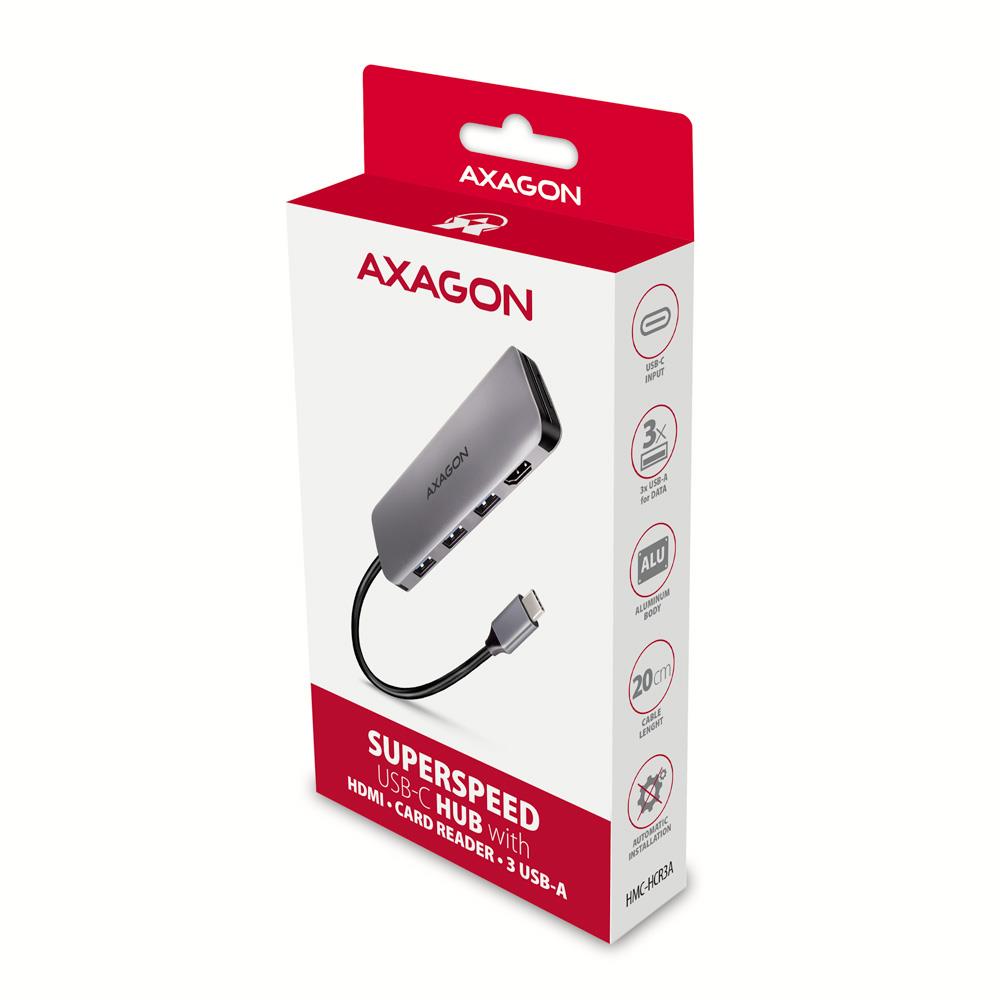 I/O HUB USB-C 5IN1/0.2M HMC-HCR3A AXAGON I/O HUB USB-C 5IN1/0.2M HMC-HCR3A AXAGON