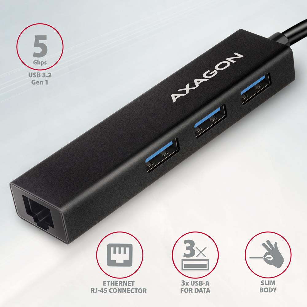 I/O HUB USB-C 4PORT GLAN/0.2M HMC-GL3A AXAGON I/O HUB USB-C 4PORT GLAN/0.2M HMC-GL3A AXAGON