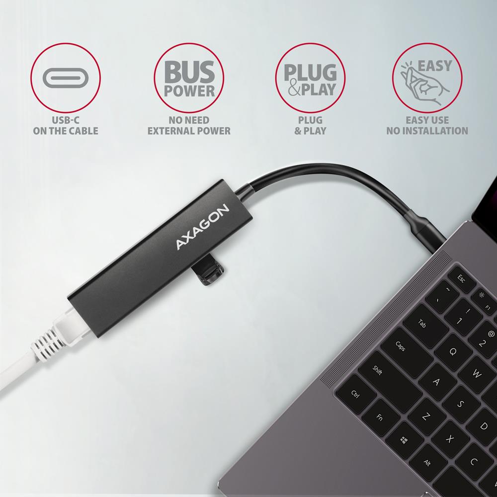 I/O HUB USB-C 4PORT GLAN/0.2M HMC-GL3A AXAGON I/O HUB USB-C 4PORT GLAN/0.2M HMC-GL3A AXAGON