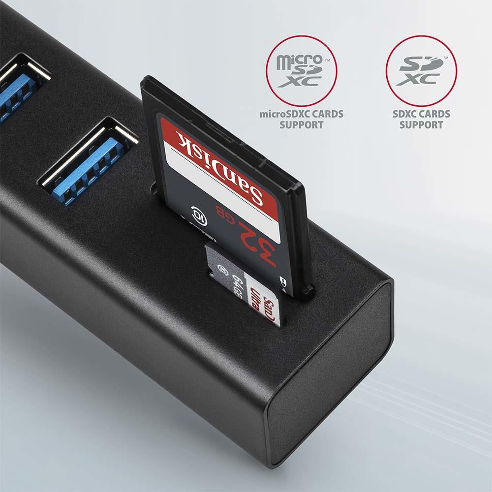 I/O HUB USB3.2 3P SD/MICROSD/0.2M HMA-CR3A AXAGON I/O HUB USB3.2 3P SD/MICROSD/0.2M HMA-CR3A AXAGON