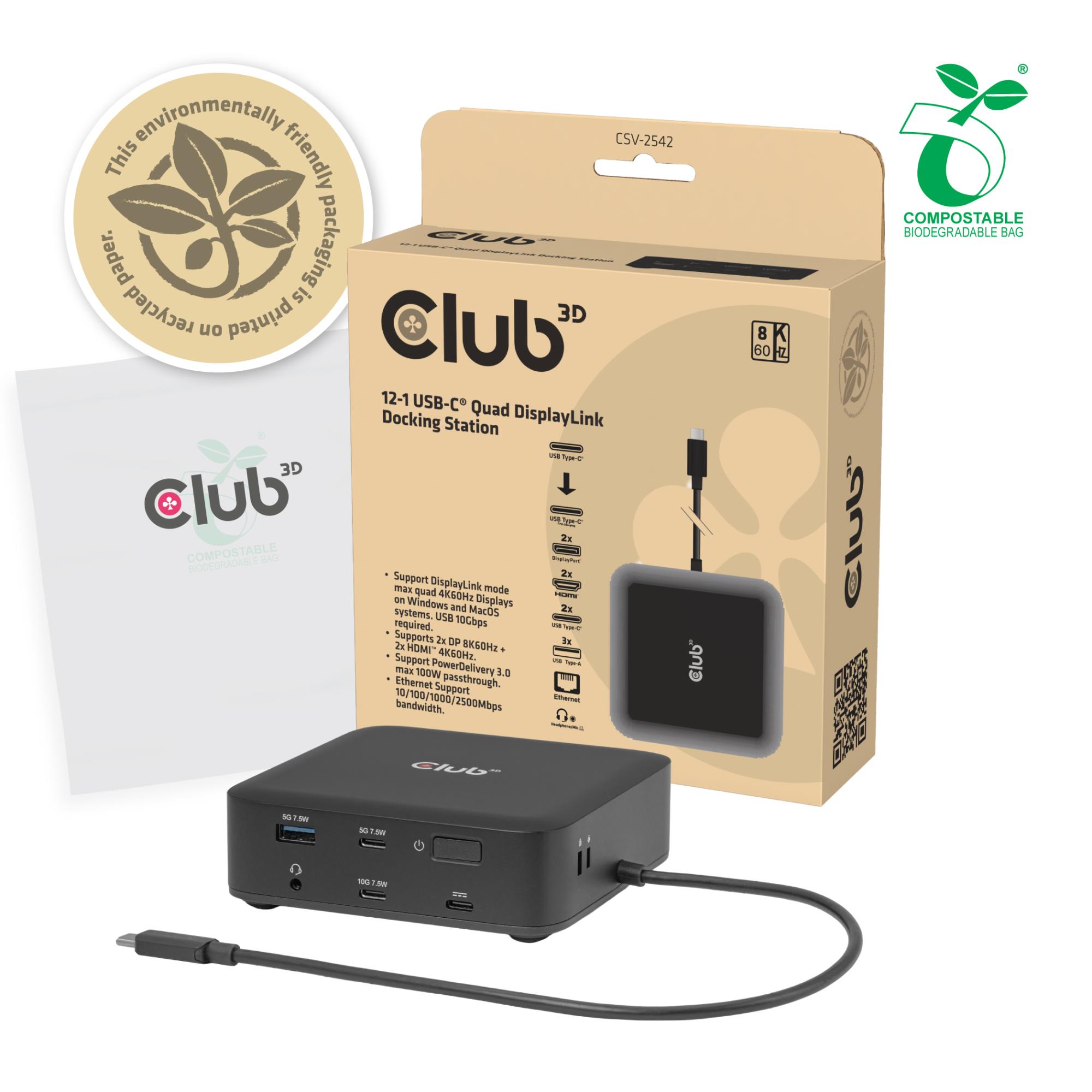 NB ACC DOCKING STATION 12IN1/USB-C 100W CSV-2542 CLUB3D NB ACC DOCKING STATION 12IN1/USB-C 100W CSV-2542 CLUB3D