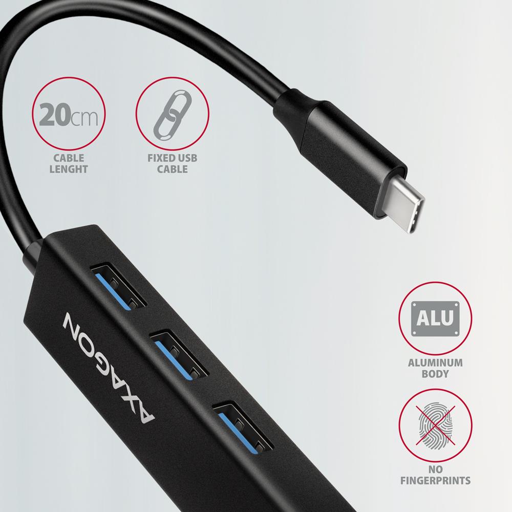 I/O HUB USB-C 4PORT GLAN/0.2M HMC-GL3A AXAGON I/O HUB USB-C 4PORT GLAN/0.2M HMC-GL3A AXAGON