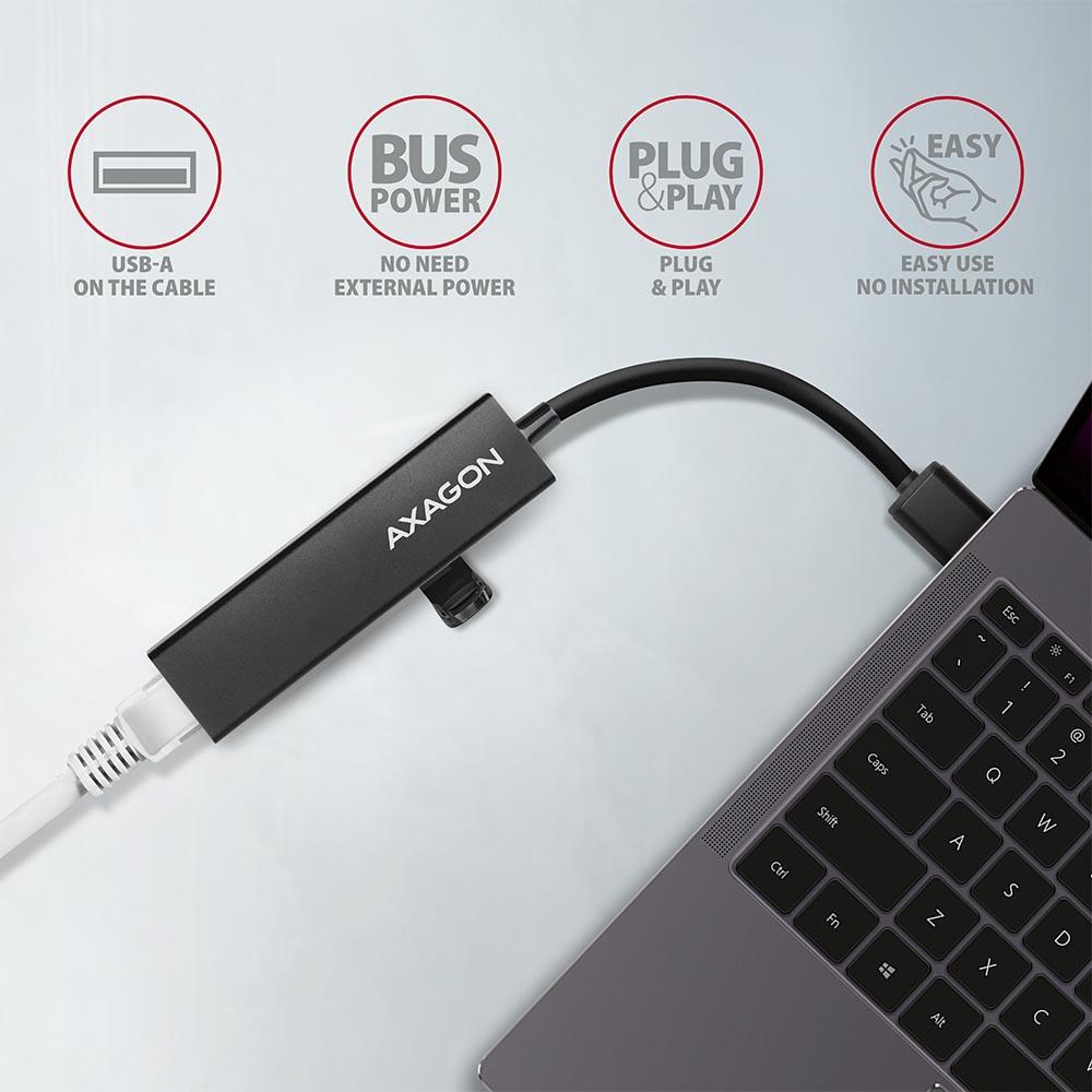 I/O HUB USB3.2 3PORT GLAN/0.2M HMA-GL3A AXAGON