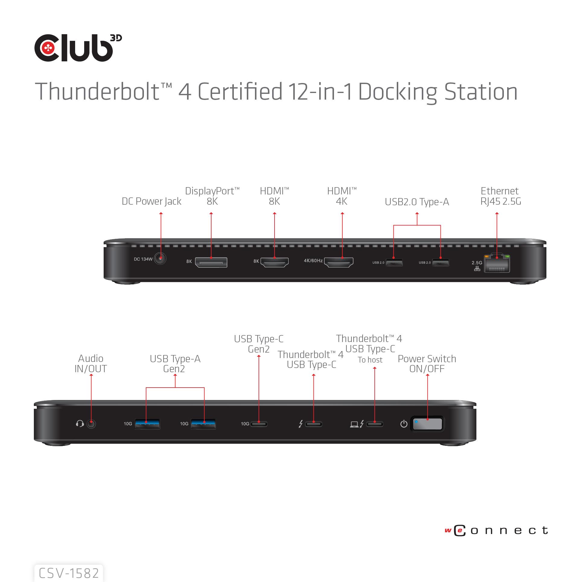 NB ACC DOCKING STATION 12IN1/THUNDERBOLT CSV-1582 CLUB3D