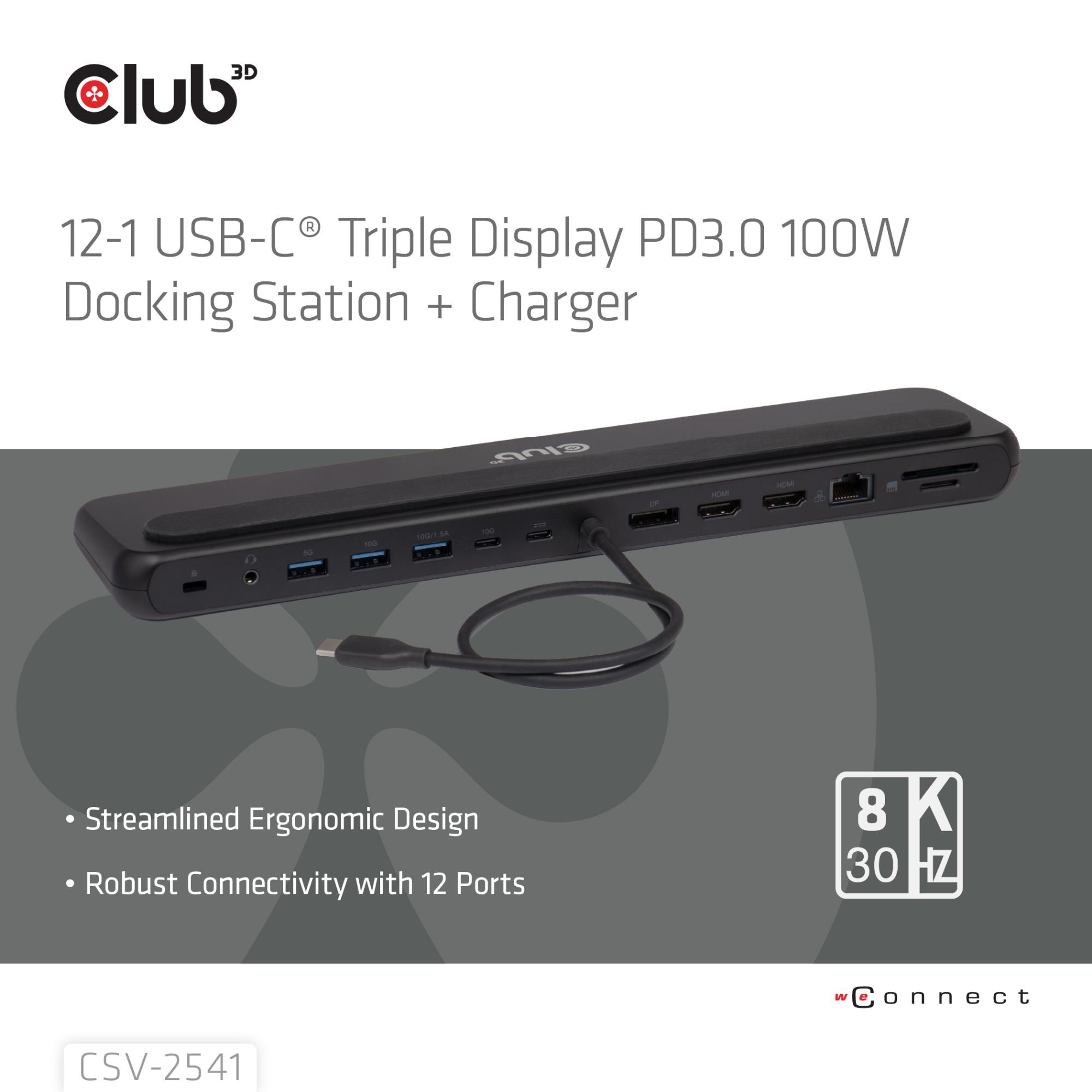 NB ACC DOCKING STATION 12IN1/USB-C 100W CSV-2541 CLUB3D