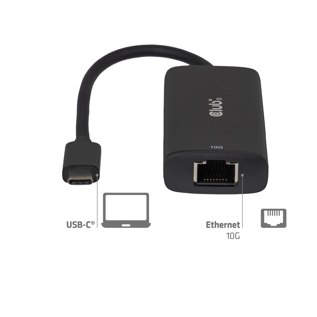 I/O ADAPTER USB-C TO RJ45/10G M/F CAC-2531 CLUB3D I/O ADAPTER USB-C TO RJ45/10G M/F CAC-2531 CLUB3D