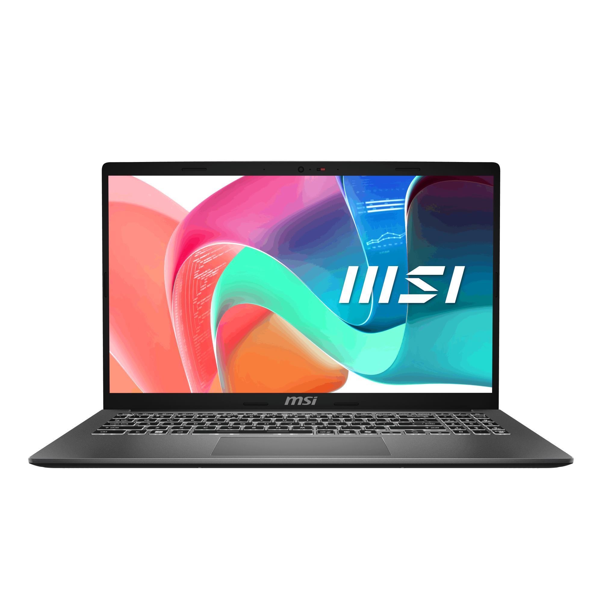 MSI Modern 15 F1MG- (CPU Intel Core 5, 120U, 15.6 ", 1920 x 1080 pixels, RAM 16 GB, DDR4-SDRAM, SSD 512 GB, Discrete graphics Not available, On-board graphics Yes, Numeric keypad Yes, OS installed Windows 11 Home, Colour Grey, 3200 MHz)
