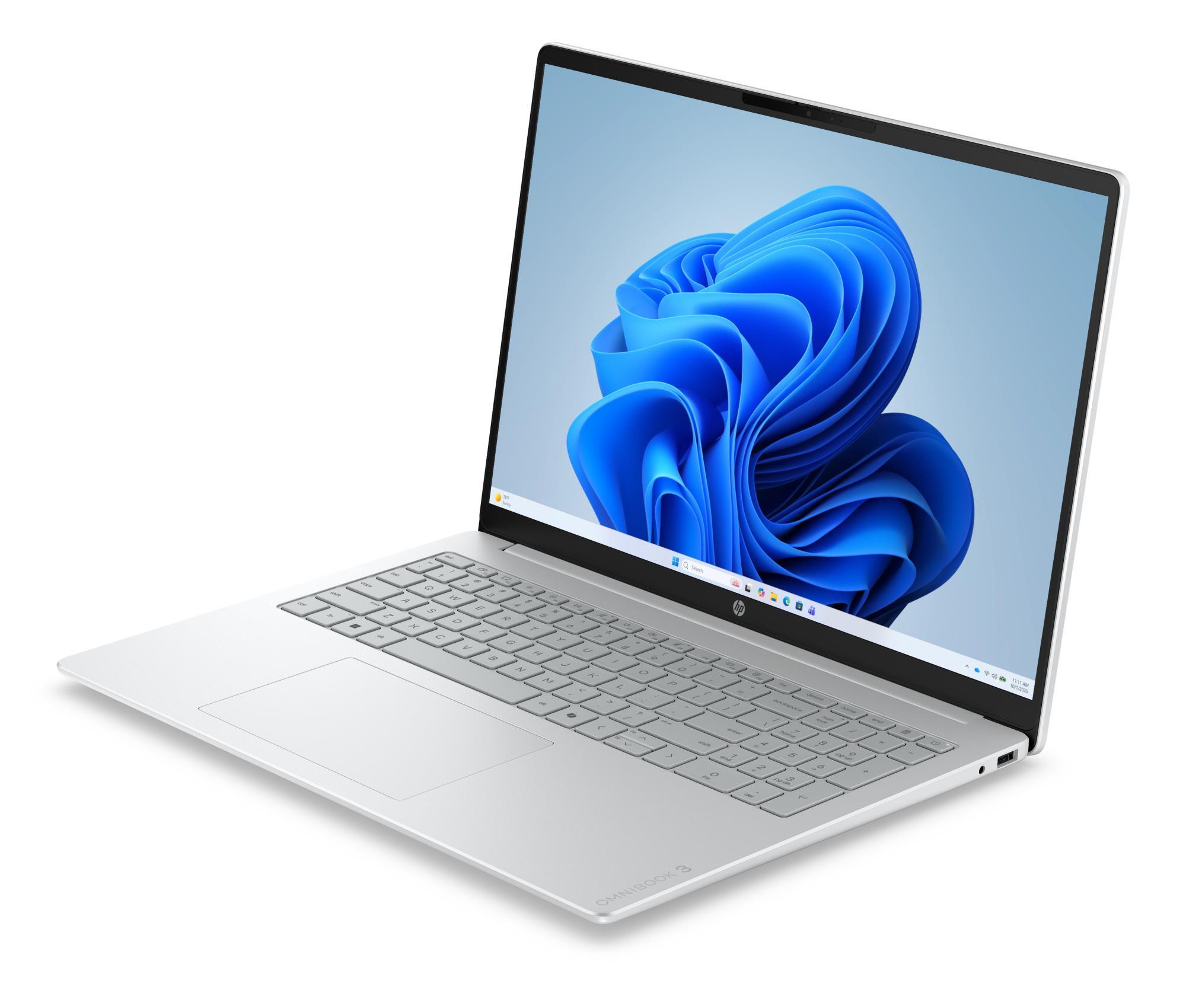 HP OmniBook 3 (CPU AMD RyzenT 5, 40, 16 ", 1920 x 1200 pixels, RAM 8 GB, SSD 256 GB, On-board graphics Yes, Numeric keypad Yes, Keyboard language English, Colour Grey,Silver, 5500 MHz)
